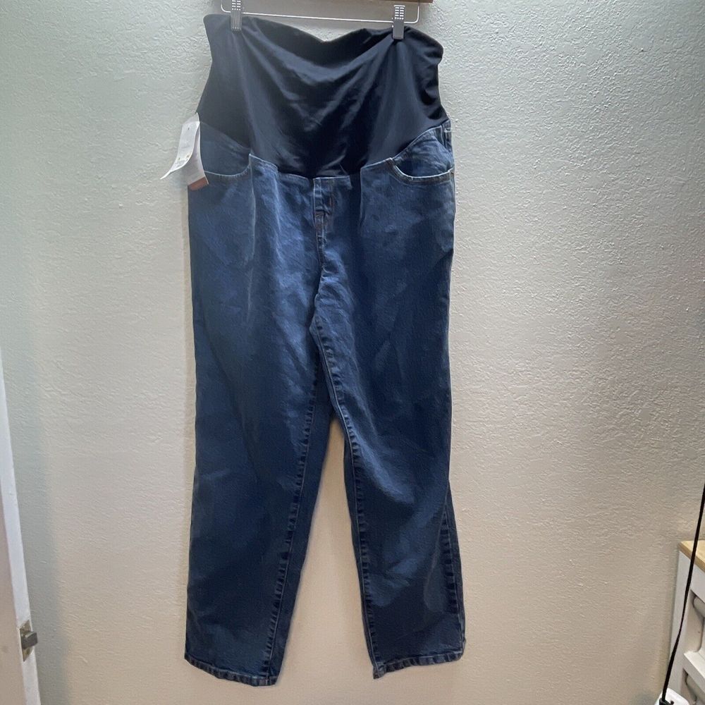 Over Belly High-Rise 90's Straight Pants Isabel Maternity‎ by Ingrid Size 16 NEW